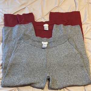 Women’s State of Day INTIMATES Gray and Cranberry Knit Pants.